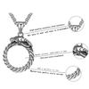 Hip Hop Rock Circular Ring Dragon Necklace For Men Vintage Stainless Steel Chain Copper Color Neck Hippie Jewelry Women Gifts