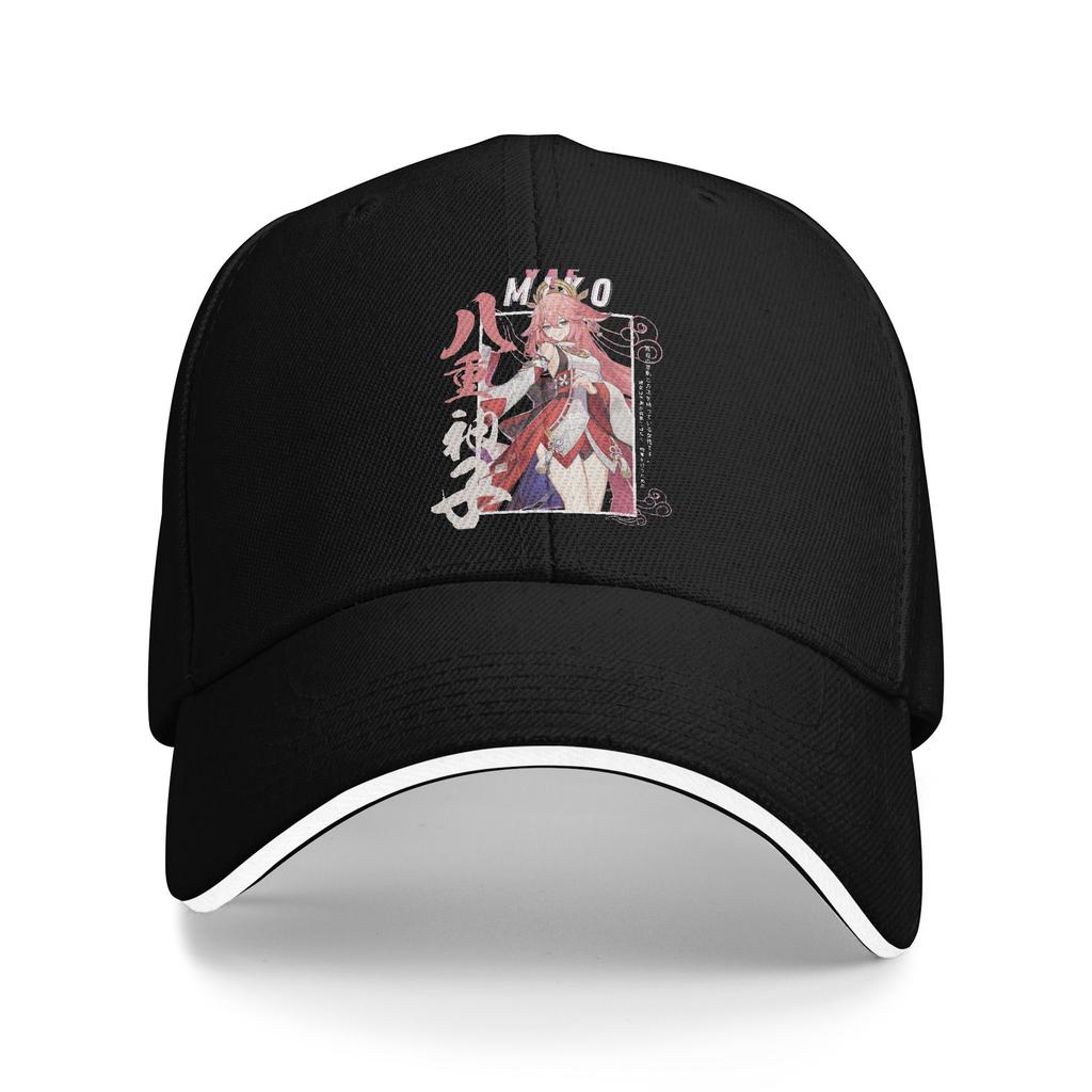 Genshin Impact Cute Geo Slime Baseball Cap Retro Anime Game Sandwich Hats Unisex Style Polyester Dad Hat Sport
