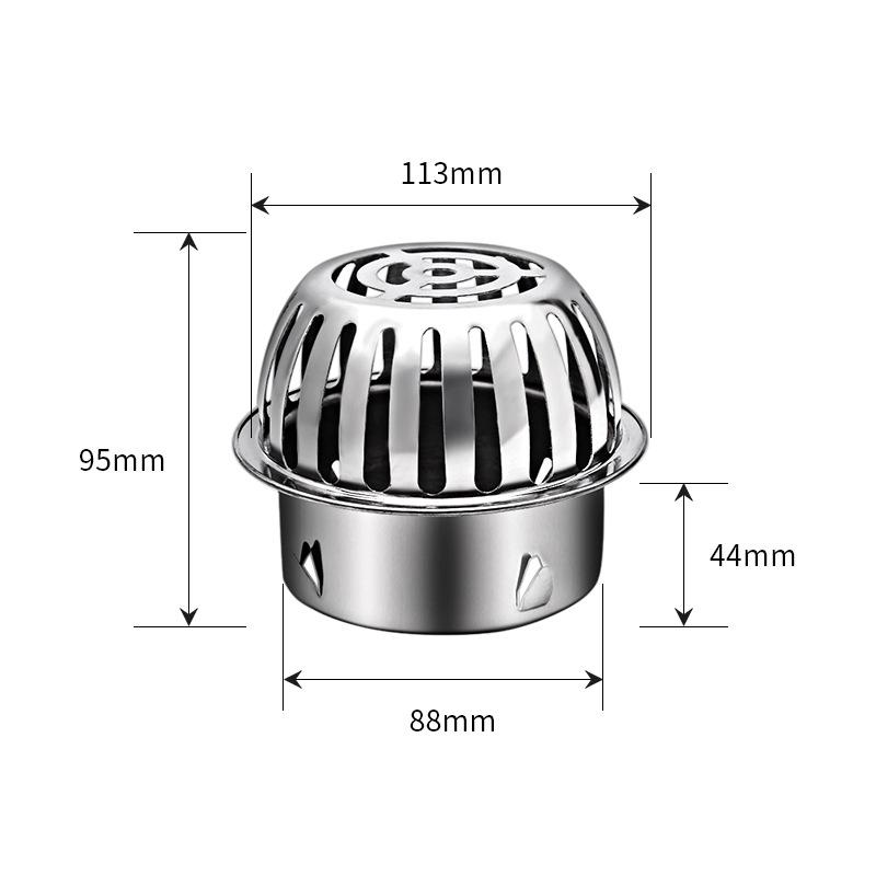 304 Stainless Steel Anti-Clog Roof Drain Insert - Thickened Round Design for Garden & Outdoor Rainwater Management