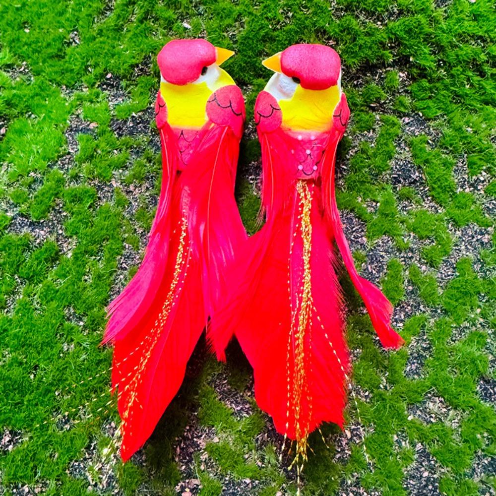 2/12Pcs New Colorful Simulation Birds with Clip Statue Artificial Foam Feather Birds Fake Bird Wedding Festival Home
