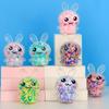 Squishy 3Pcs Bunny Stress Balls With Light Stress Easing Toy Girls Kids Fidget Toys Vibrant Multi-Colored Rabbit For Easter Basket Stuffers