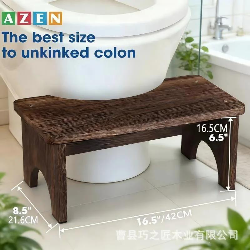 New Wood Toilet Stool Waterproof Non Slide Poop Seat Holder Washroom Restroom Stand Old People Squat Bench