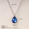 18K Gold Plated Stainless Steel Water Drop Diamond Pendant Necklace for Women - French Light Luxury Style