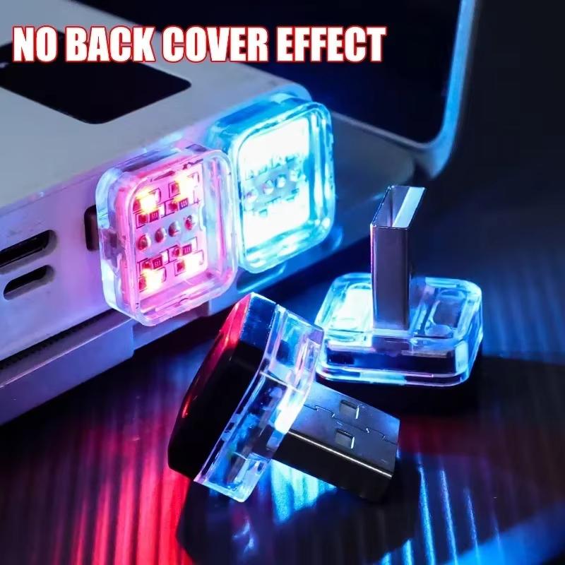 New Car USB Ambient Light Mini LED Decorative Atmosphere Lamps for Auto Interior Environment Light Auto Reading Lamp Plug Play