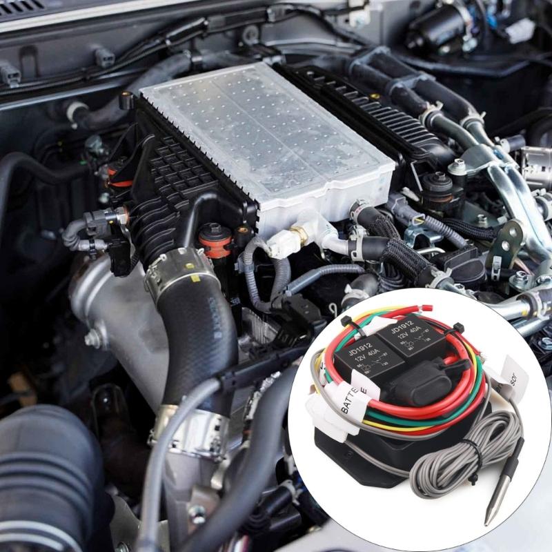 Easy to Install Radiator Fan Controller Switches Kit for Quick Setups Adjustable Temperature Range 104-230°F