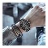 Men's Watch with Stopwatch Function Date Waterproof Quartz Stylish Simple Rating Casual Study Work Analog Leather Band Belt Ranking Brand (Black)
