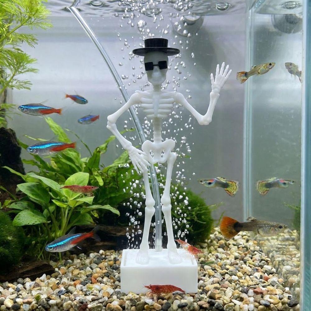 Cappello Occhiali da Sole Acquario Danzante Teschio Ornamento Scheletro Dinamico Bollicine Appassionati di Acquari