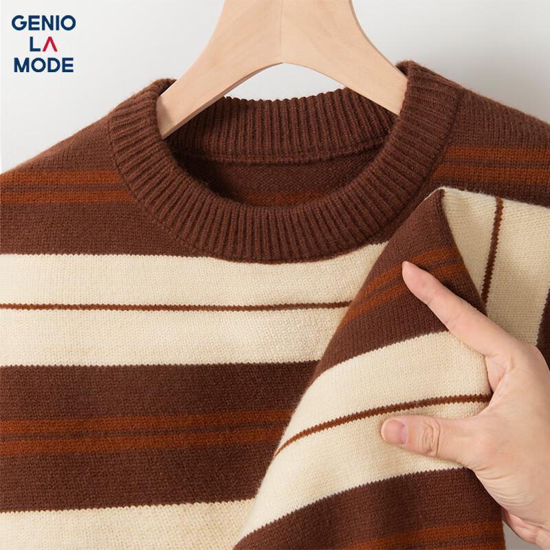 

GENIOLAMODE Men s Solid Color Round Neck Pullover Sweater 3XL