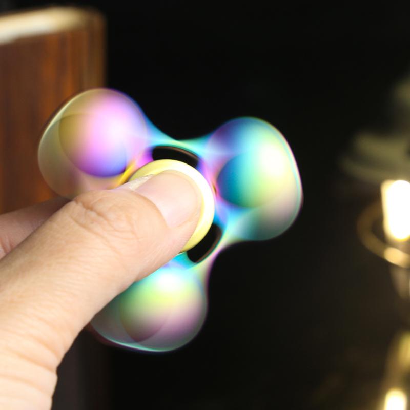 EDC Rainbow Fidget Spinner Hand Fidget Spinner EDC Fingertip Spinning Top Tip Gyro Metal Anti Stress Relief Toy for Adult