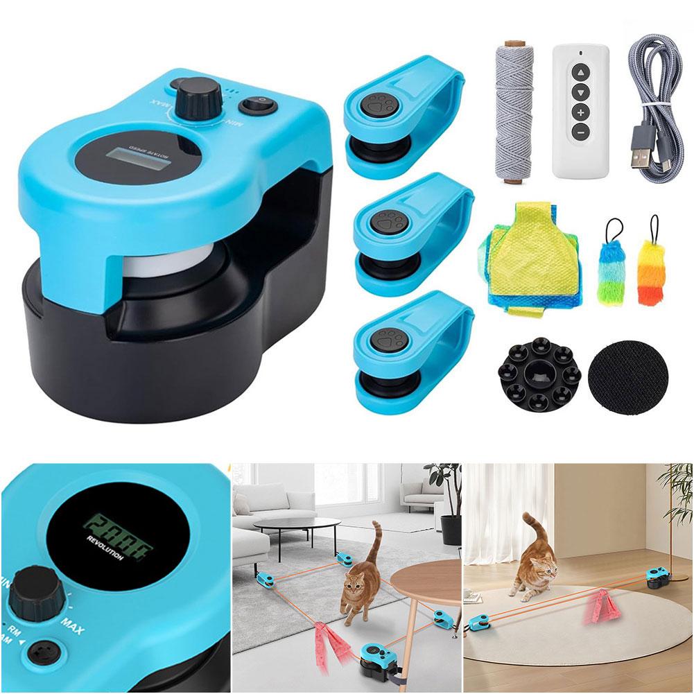 Adjustable Speed Interactive Cat Toy Chase Run Exercise Mental Stimulation Cat Treadmill DIY Mouse Toy Cat Running Wheel
