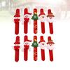 10pcs Kids Snap Bracelet Christmas Santa Snowman Elk Design Slap Wristband Party Favor Gift For Children Christmas Snap