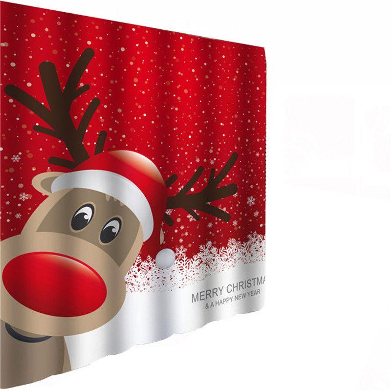 High Quality Christmas Shower Curtain And Toilet Mat Set For Elegant And Cozy Bathroom Decor