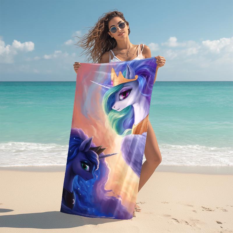 1Pc Rainbow Unicorn Fantasy Beach Towel Microfiber Beach Towel Thin Absorbent For Beach Swimming Yoga Bath Sports 0917117