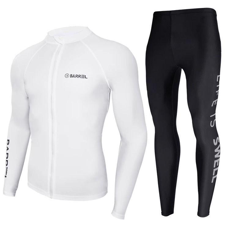 Korean Men's Long Sleeve Quick-Dry Diving Suit: Jellyfish-Proof Snorkeling & Surfing Set.