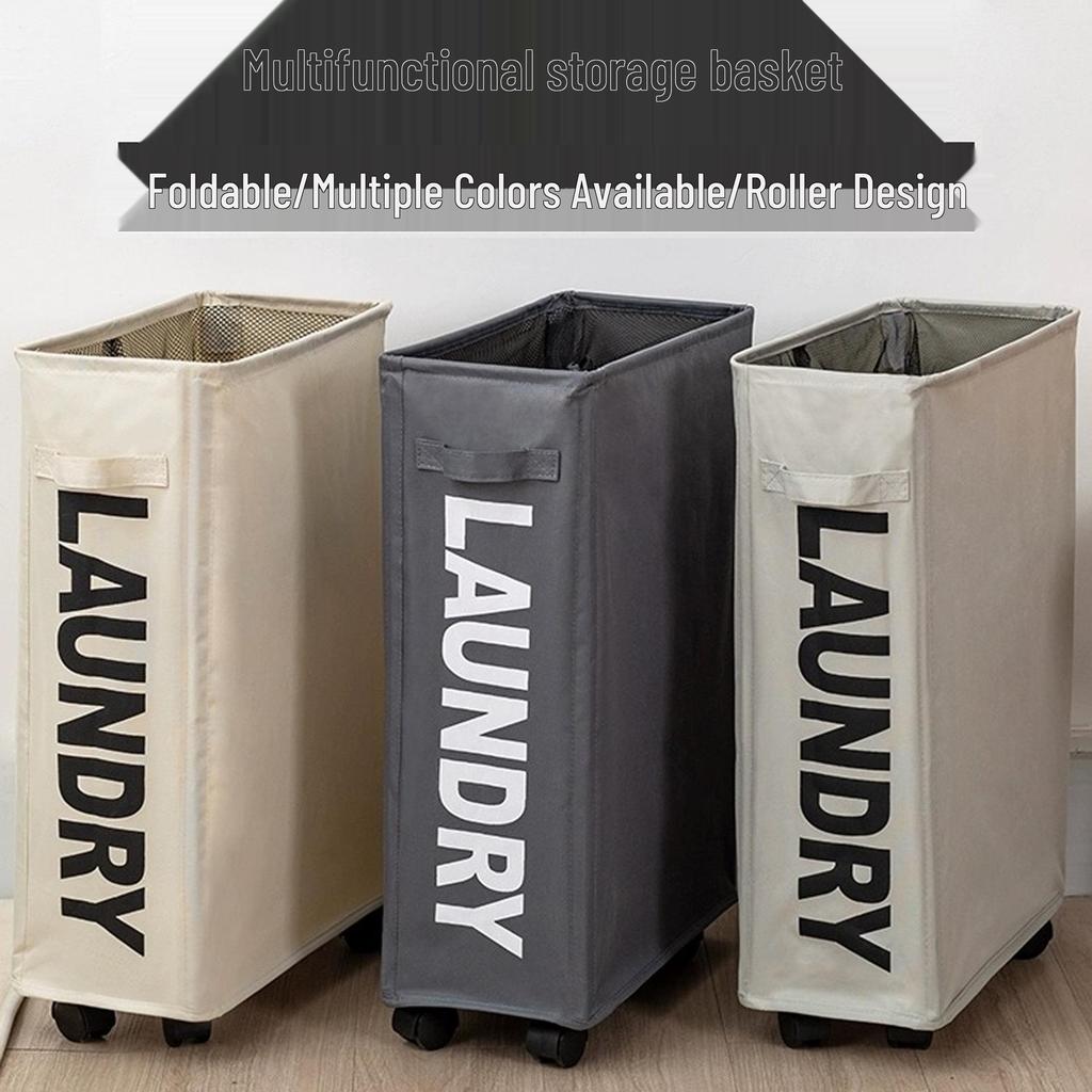 Wheeled Oxford Cloth Laundry & Storage Basket for Clothes and Yoga Mats