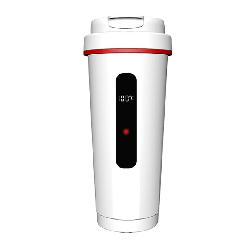 

Digital Display Insulated Mug 12V 24V Car Electric Kettle Stainless Heating Cup Portable Car Heated Mug Quick Heating 1