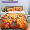 3pcs Animal-themed Deer Flowers Soft and Comfortable Breathability, Bedding Set, Machine Washable, Suitable for All Seasons145