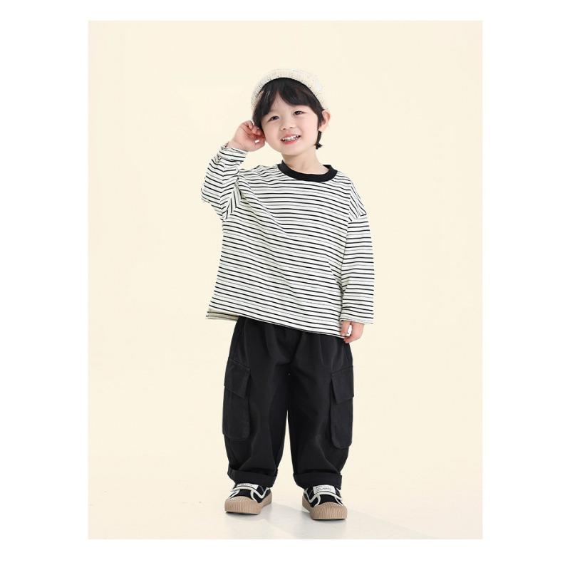 Boys Kids Loose Casual Solid Korean Style Long Trousers For Spring Autumn