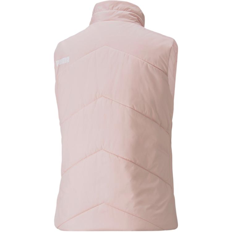Puma Sports Lifestyle Series Solid Color Printed Logo Zipper Stand Collar Warm Vest Women vest Pink 587649-36