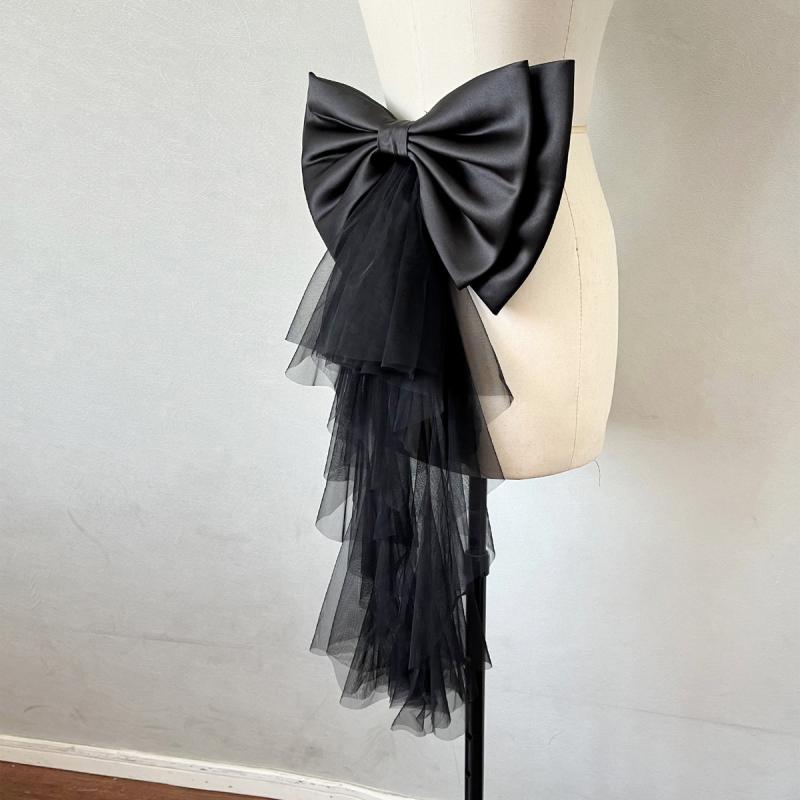 1 Stück Damenkleid Brautgürtel Große Satin Schleifenknoten Accessoires Elegant Abnehmbare Satin Tüll Schleife Hochzeitskleid Dekoration
