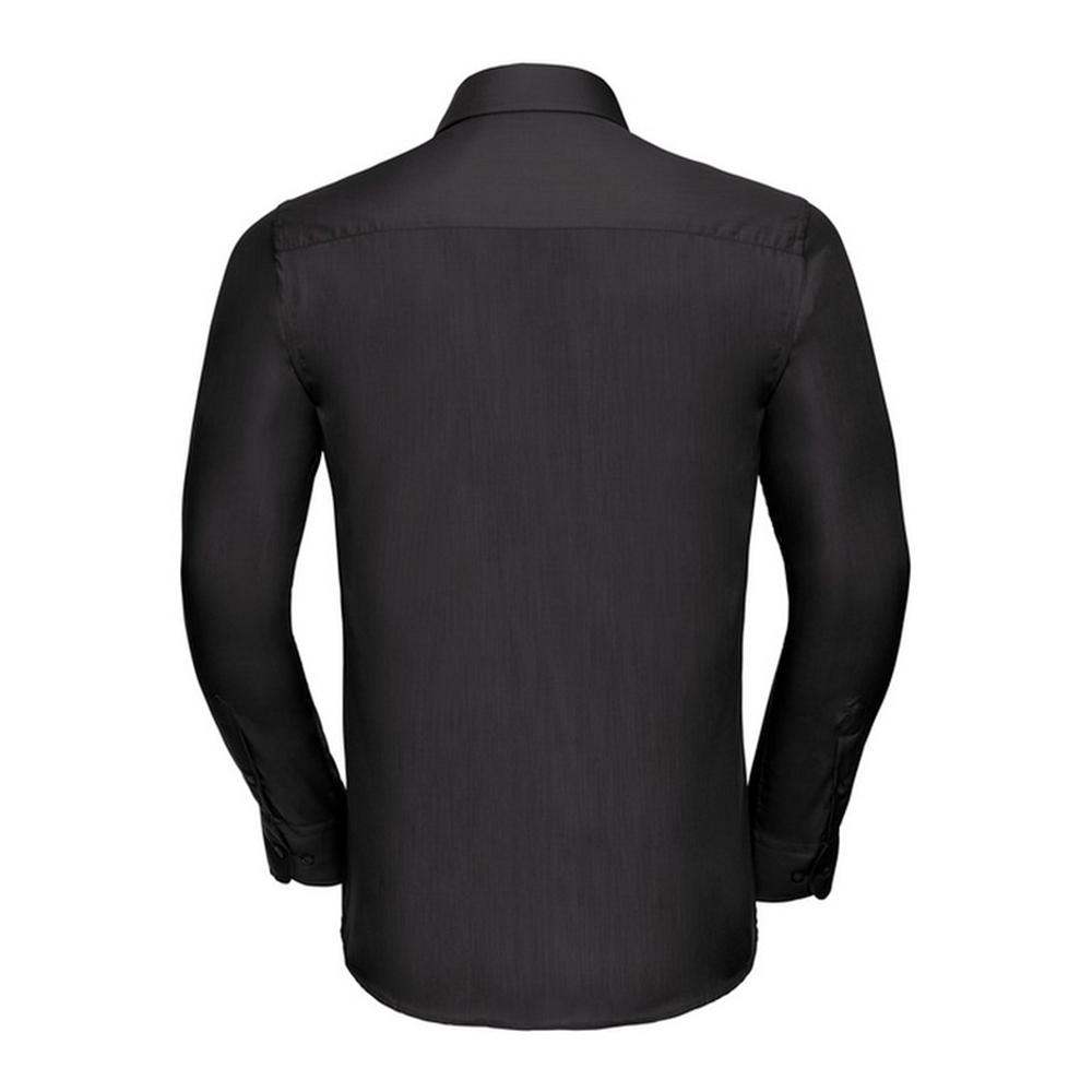 Russell Collection Mens Poplin Tailored Long-Sleeved Shirt