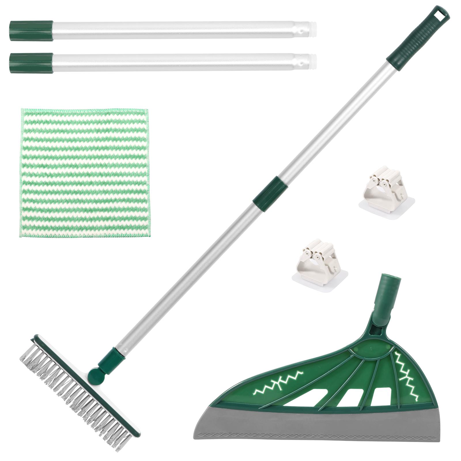 

2шт силиконовая щетка для мытья окон, щетка для пола, скребок для стекла, многофункциональный волшебный скребок для пола, швабра для чистки стекол темно-зеленого