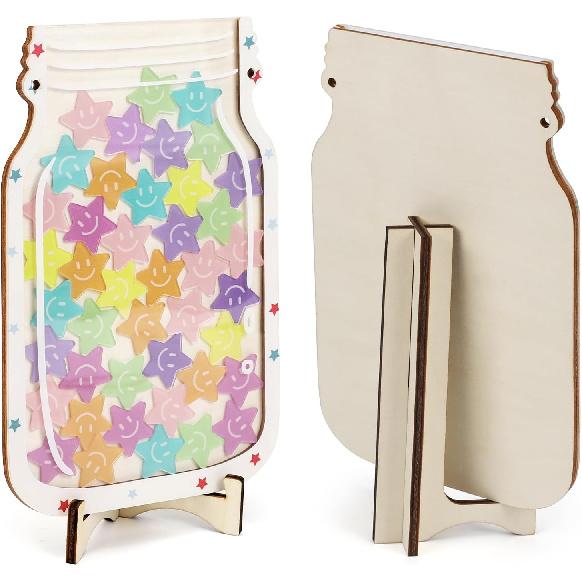 Personalized Magnetic Reward Jar, Star Smile Faces Jar with Colorful Letter Stickers, School Awards and Incentives Supplies for Teachers, Classroom