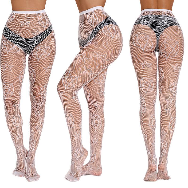 Women Fishnet Thigh High Stockings Waist Tights Sexy Hollow Out Goth Fishnet Leggings Pantyhose For Halloween Party