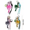 Colorful Coconut Tree Keyring Travel Accessory Alloy And Leather Rope Keychain With Summer Island Accent