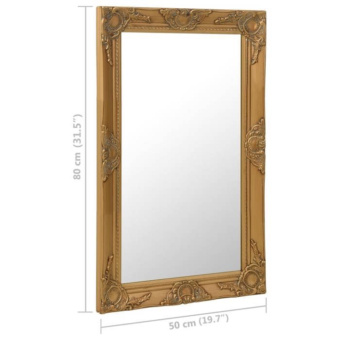 VidaXL Miroir mural style baroque 50x80 cm Doré 320321