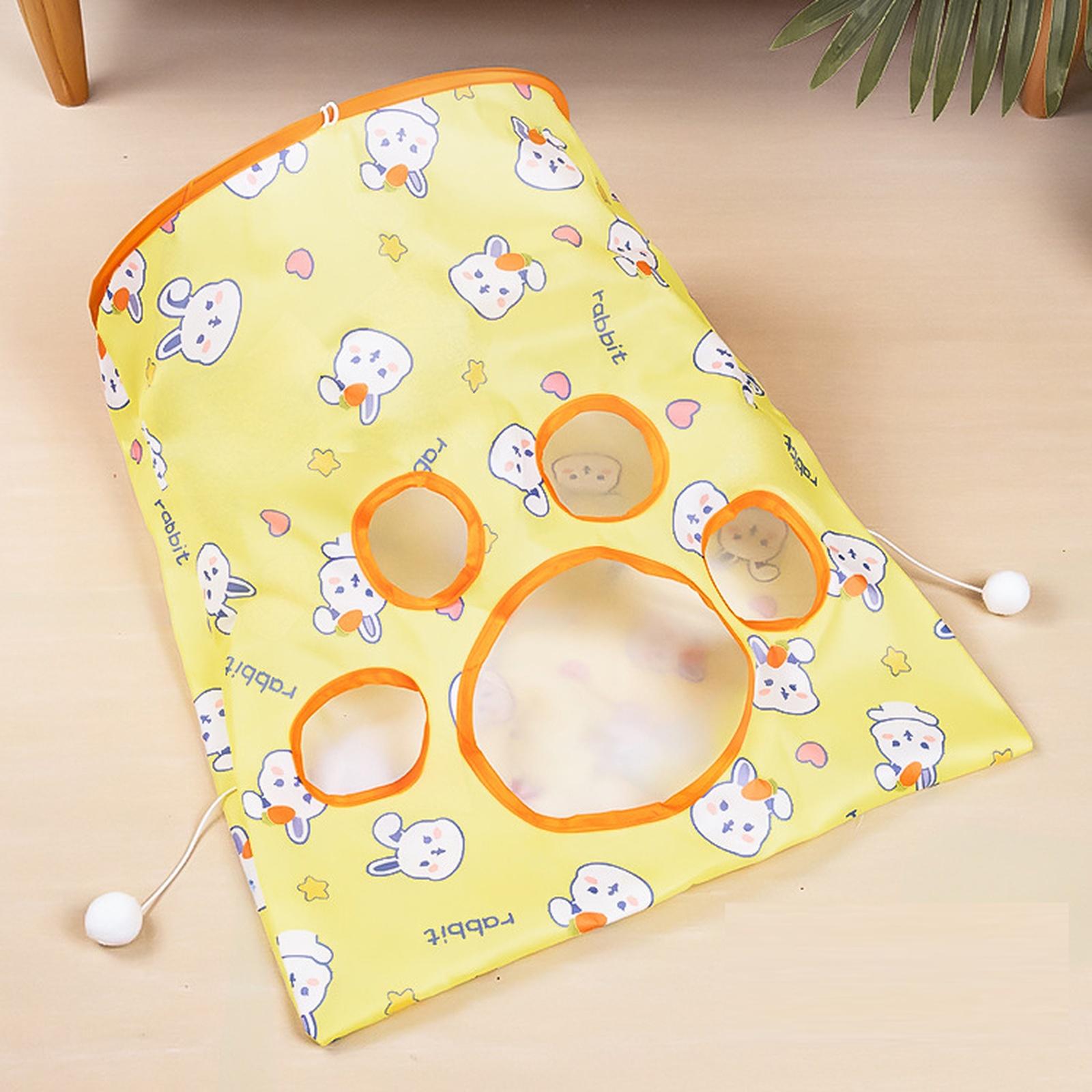 

Tunnel Bag Toy with Crinkle Paper and Hanging Mouse, Interactive Hideout Play for Indoor s (V1) One Size