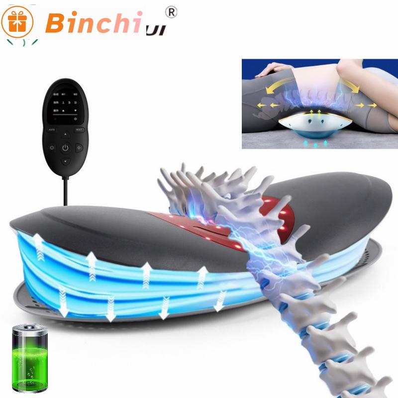 Multi-Level Adjustable Back Vibration Electric Waist Massager Lumbar Traction Device Inflatable Hot Compress Spine