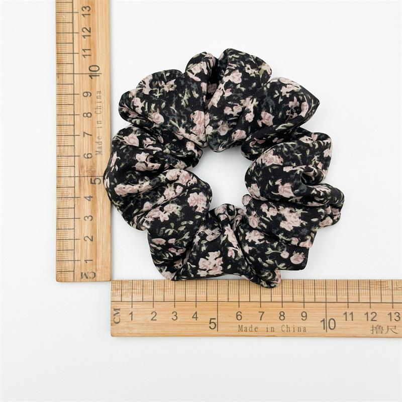 French Retro Floral Ponytail Holders For Women Aesthetic Oil Painting Flower Headbands Versatile Daily Hair Elastic
