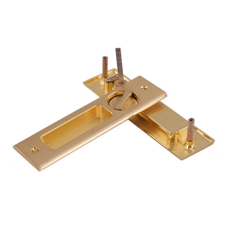 Concealed Sliding Door Lock Recessed Installation Metal Locking Mechanism for Indoor Outdoor Use Bathroom Balcony
