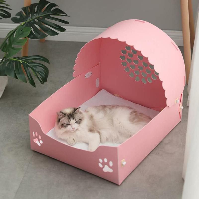 Pet Princess Bed Breathable Detachable Washable Scratch Resistant Cute Small Pet Sleeping Bed for