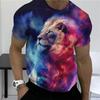 Summer Fierce Lion Graphic trička pro muže Zvířecí potisk Denní výstřih Volný Trička s krátkým rukávem Streetwear Oversized trička