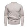 2026 New Men'S Casual Sweater Round Neck Long Sleeve Knitted Sweater Diamond Pattern Fashion Versatile Top
