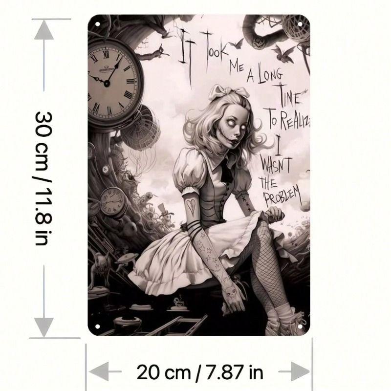 1 pc Retro Metal Wall Art Decor, Vintage Tin Sign for Office Living Room, 8x12 inches