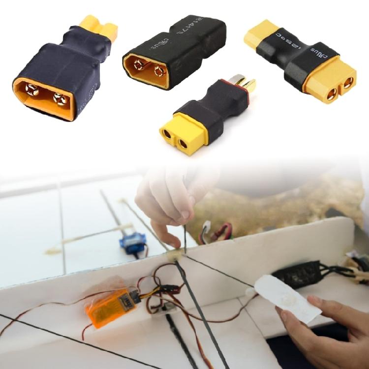 T Plug To XT60 Adapter For Remote Models Quick Connection High Current Durability Rubber Metal Construction