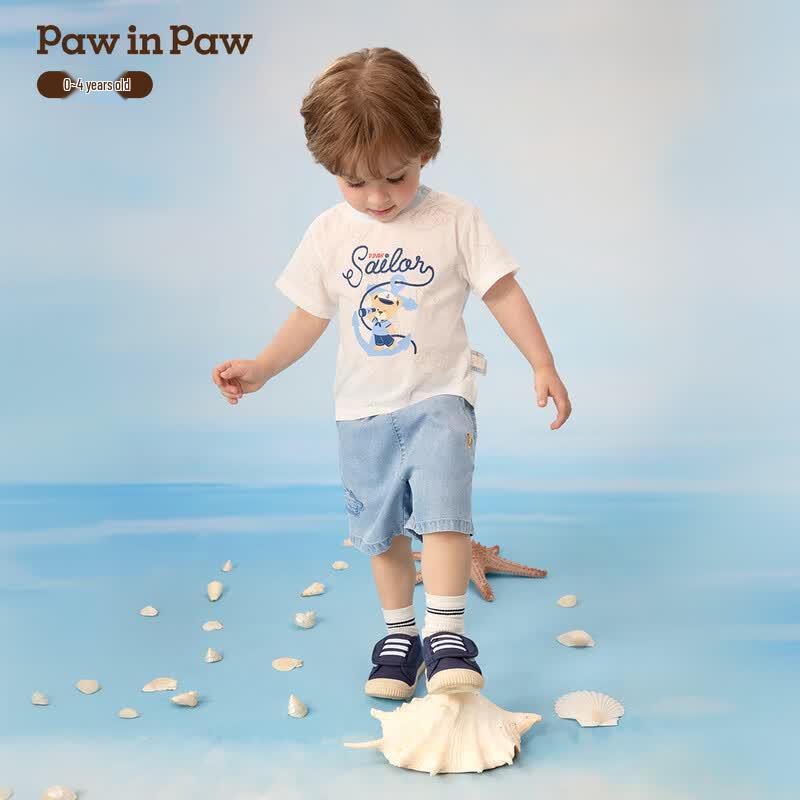 

PawinPaw Boys Cartoon Bear Drop Shoulder T-Shirt 100