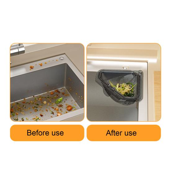 Magnetic Triangle Drain Basket Sink Corner Strainer Kitchen Sink Strainer Basket Waste Catcher for Food Scraps Fruits Vegetables