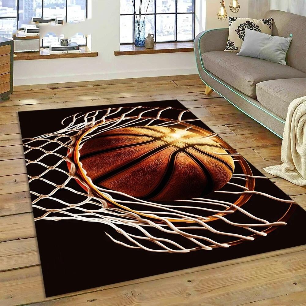 Basketball Court Frame Carpet for Children Bedroom Cartoon Kid Crawling Play Rug Non-slip Doormats Living Room Decor Floor Mat