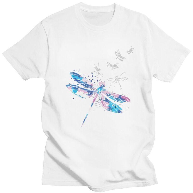 Custom Wildlife Animal Dragonfly T Shirt for Men 100 Cotton Tshirt Leisure Tee Short Sleeves Tshirts Clothing