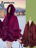 Women's Oversized Wool Shawl Wrap with Sleeves Ethnic Capelet with Kimono Cardigan