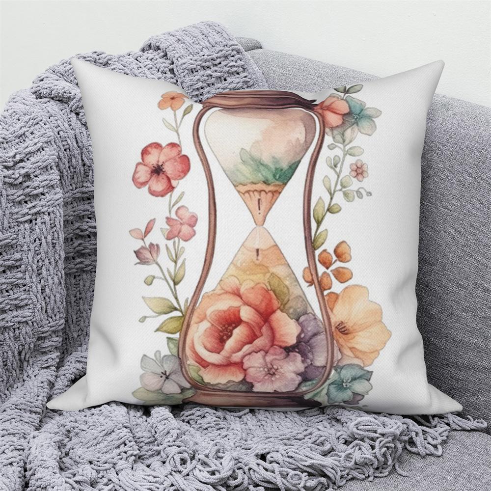 Květinový potisk Dekorativní povlak na polštářek na pohovku auto obývací pokoj Květina Rostlina Polštář