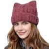 Stretch Knitted Beanie Cat Ear Thermal Beanie Fashion Skull Cap  Winter