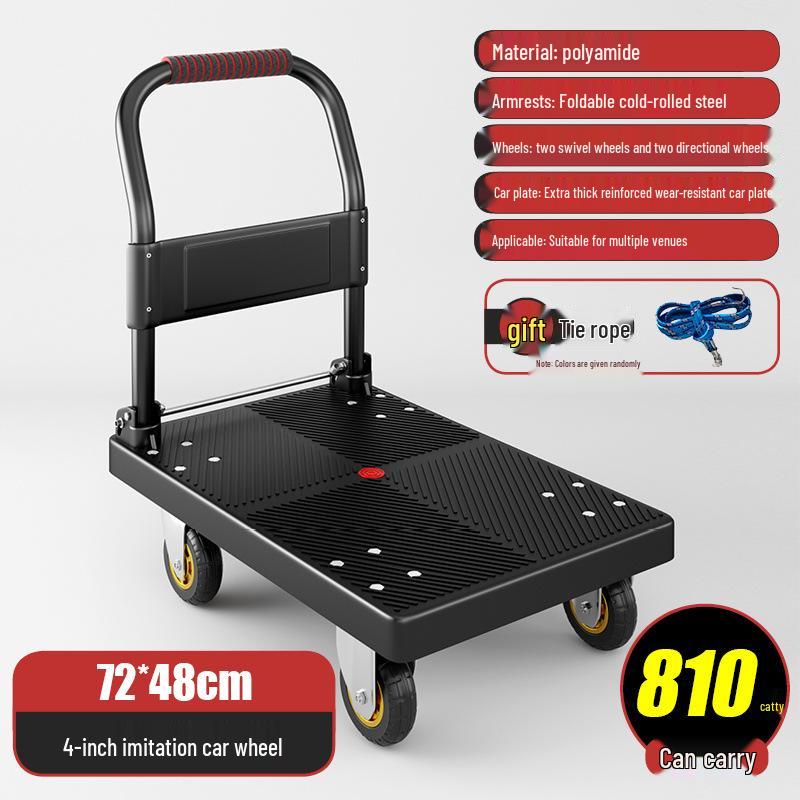 Foldable Lightweight Flatbed Hand Truck – Silent Multi-Functional Cart for Cargo
