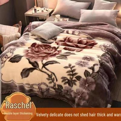 Dvisluoksnis žiemos pledas: Raschel Fleece ir Coral Flannel vestuvėms ir namų naudojimui.