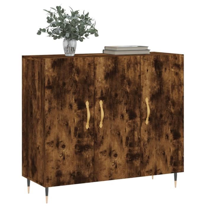 VidaXL Buffet Smoked Oak 90x34x80 Cm Engineered Wood 828089