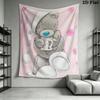 Tatty Teddy Wall Tapestry Aesthetic Wall Hanging Printed Fabric Blanket Decorative Tapestries for Bedroom Living Room Home Decor